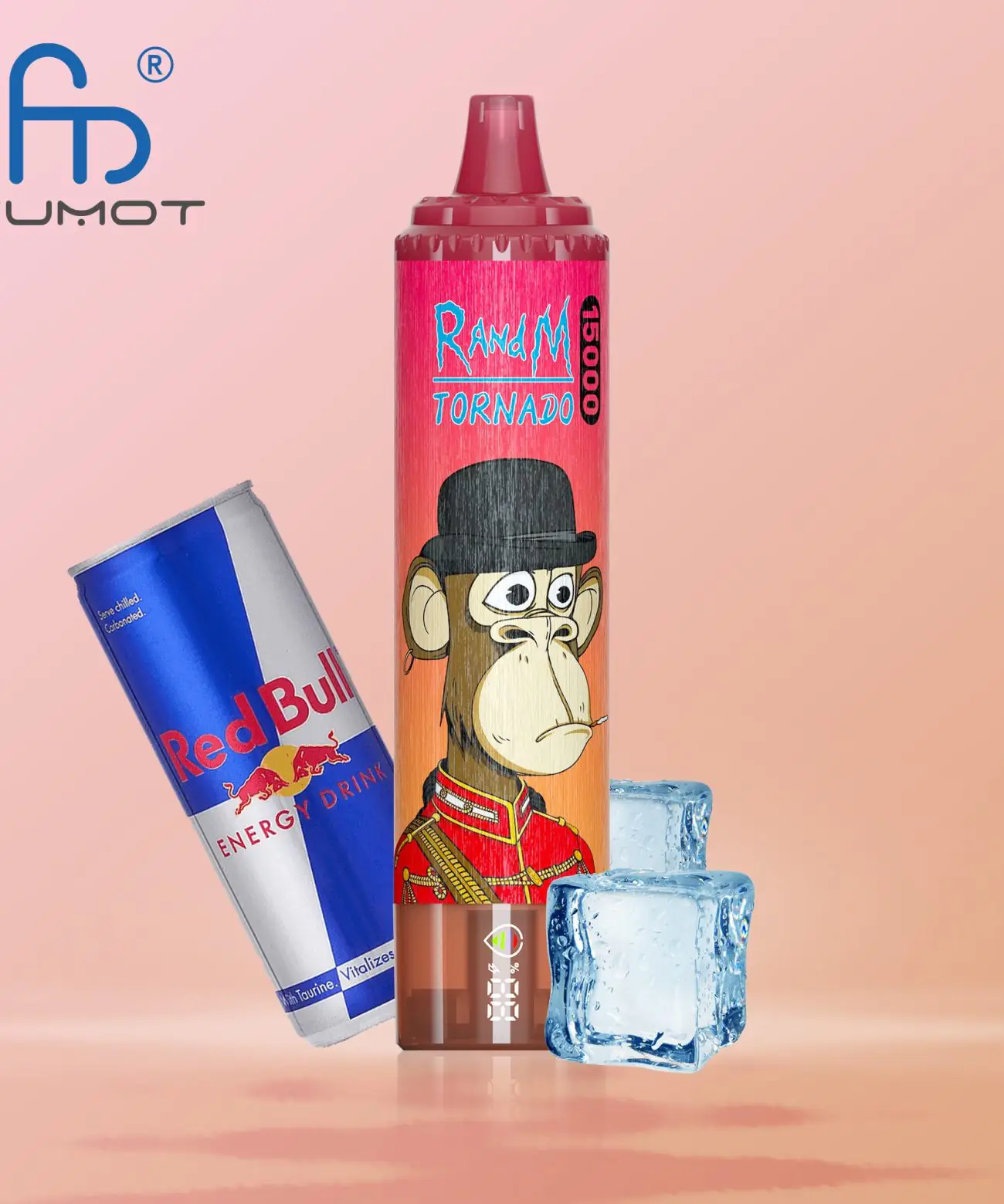RandM Tornado 15000, e-papieros Red Energy Ice, jednorazowy vape RandM, klasyczny vape energetyk - RandM Tornado 15000Puffs Disposable Vape-Red Energy Ice