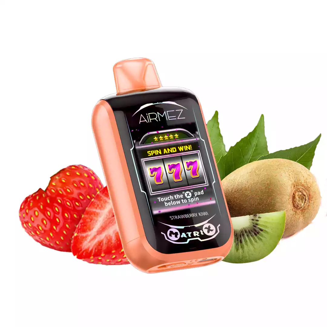 Airmez Matrix Pro design, sci-fi vape, e-papieros w dłoni, futurystyczny design waporyzatora, Airmez Matrix Pro z ekranem - AIRMEZ MATRIX Pro 30K Puffs Ekran Dotykowy Niski Nikotyna Zakup ...