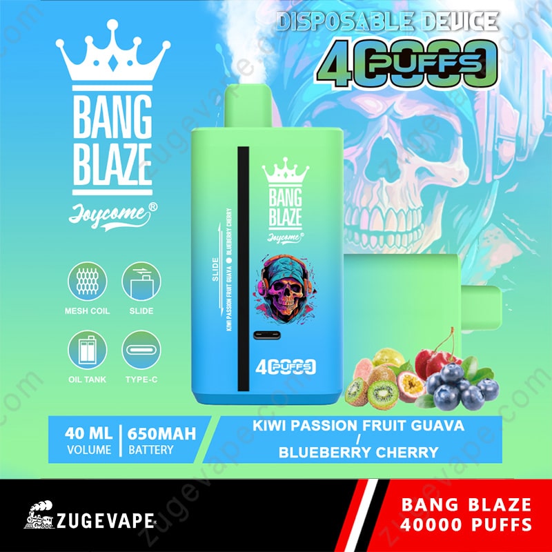 Bang Blaze 40000, Dual Mesh Coil, e-papieros smak herbaty, technologia vaping - Bang Blaze 40000 Puffs 40k Double Flavors Disposable Vape - ZugeVape