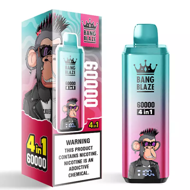 Bang Blaze przełącznik smaku, Smart LED ekran vape, zmiana smaku e-papieros, One-Click Switch działanie, interakcja z vape - Bang Blaze 60000 Puffs 4 w 1 Smak Smart Display 0% 2% 3% 5% Low ...