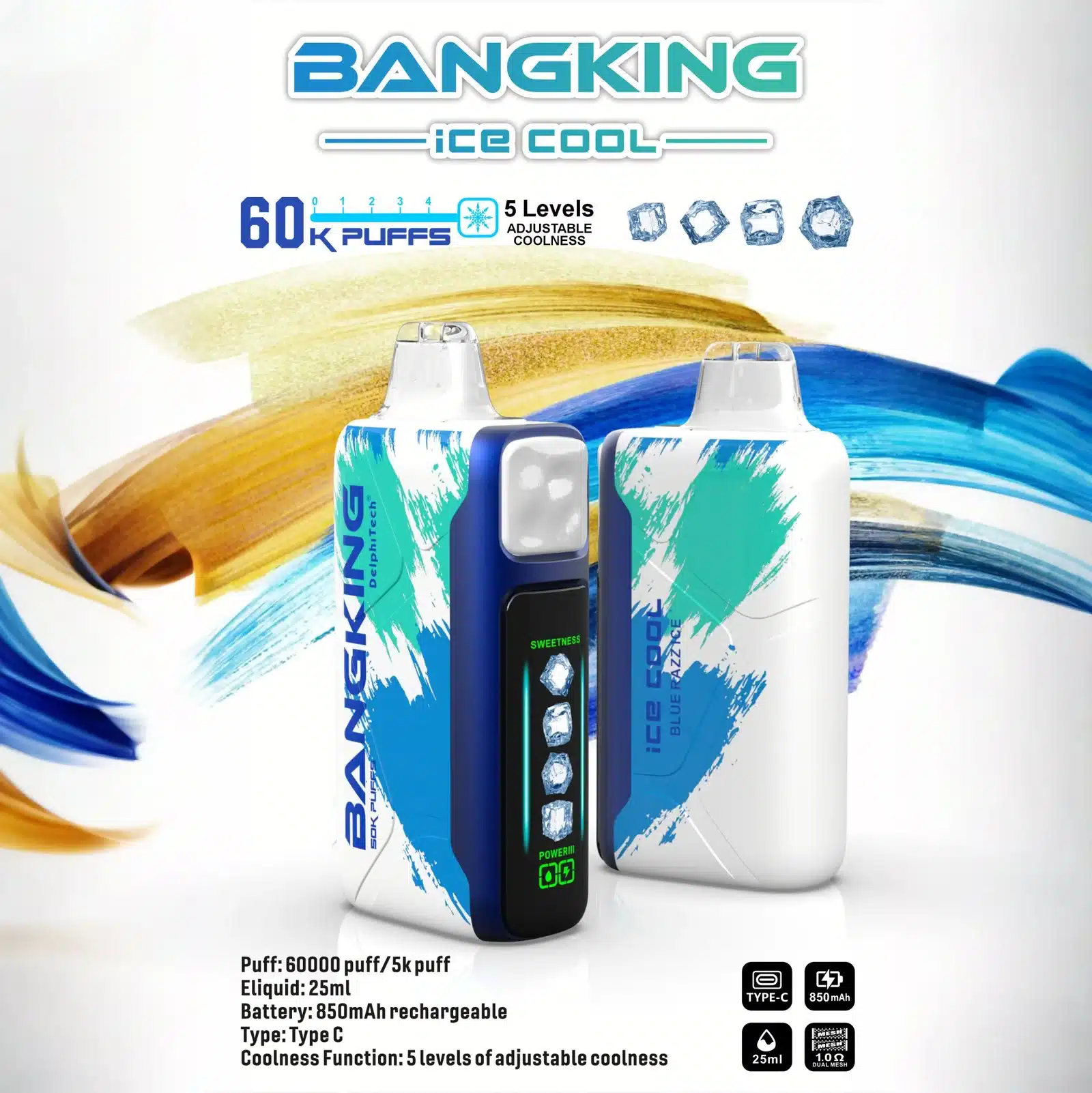 vape science ice effect, e-papieros efekt lodu, mrożenie mózgu vape - Bang King Ice Cool 60K – 60 000 Zaciągnięć Lodu | VapoMistrz ...