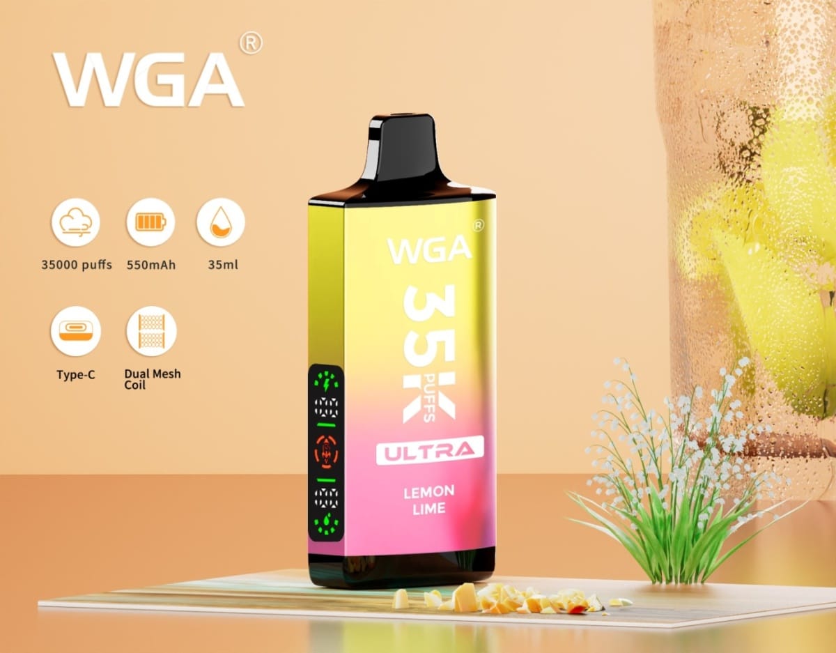 duży mod vape chmury, mała jednorazówka efekt, kontrast vaping, jednorazowy e-papieros mocny efekt - E-papieros jednorazow WGA Crystal Ultra 35000 Mojito