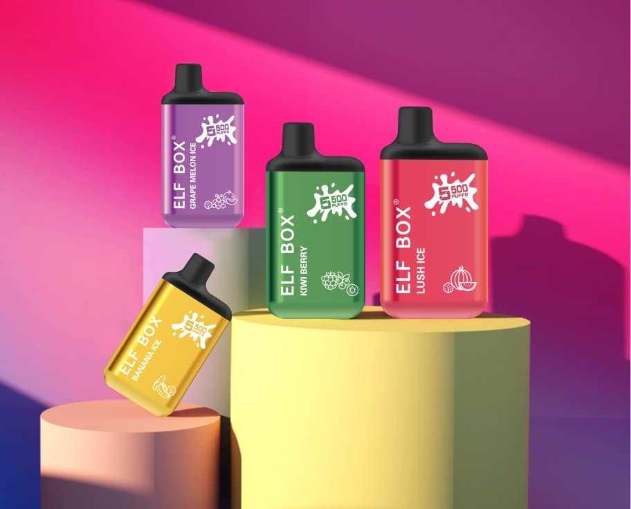 wytrzymały e-papieros jednorazowy, vape outdoor, długotrwała bateria festiwal, sprzęt vape na festiwal - ELF BOX 5500 Jednorazowa Waporyzator 5500 Puffów Zakup Hurtowy ...