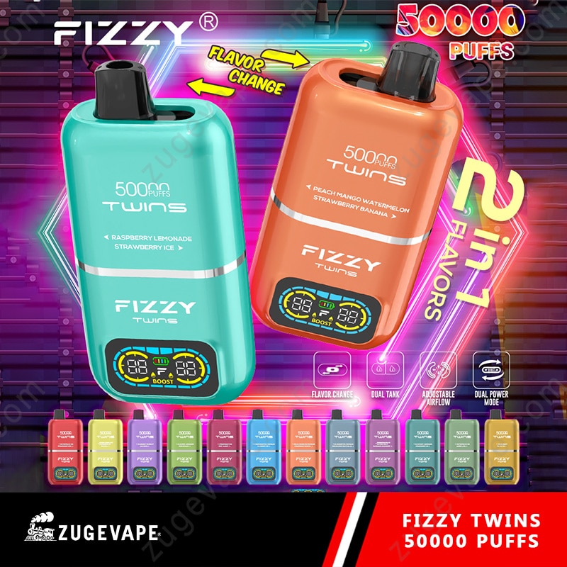 Hifancy Space 50000 Puffs, Fizzy Twins 50000 Puffs, RandM Tornado 15000, top disposable vapes, best-selling e-papierosy jednorazowe - Fizzy Twins 50000 Puffs 50k Double Flavor Disposable Vape EU ...