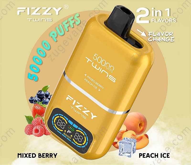 Fizzy Twins 50000 Puffs, dwusmakowy e-papieros, bliźniacze smaki vape, podwójne urządzenie do wapowania - Fizzy Twins 50000: Czy to najbardziej opłacalny wybór w tym roku? -