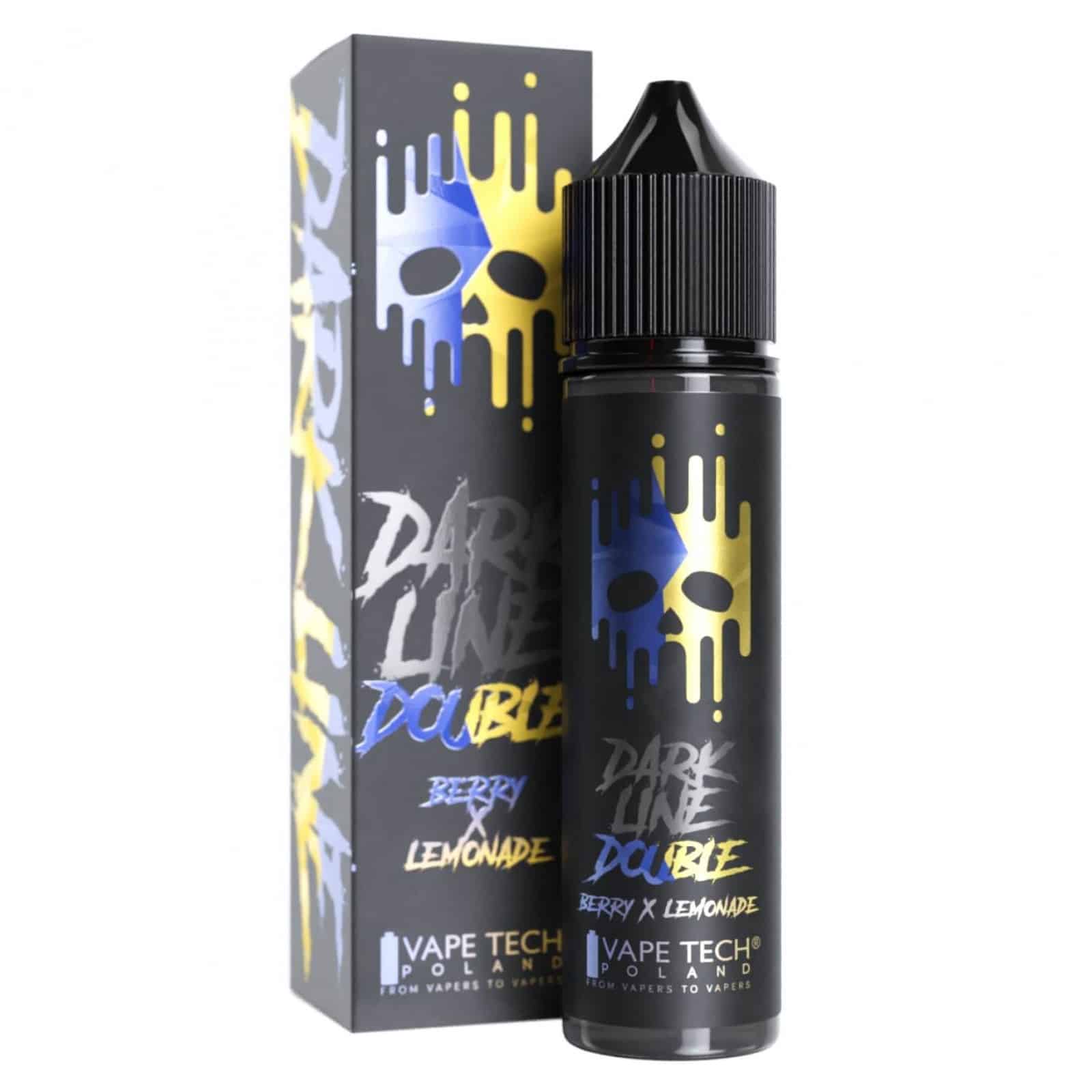 Dark Line longfill butelki, tanie liquidy vaping, czarne butelki e-liquid, półka vape shop - Longfill DARK LINE Double Berry Lemonade 8/60ml - e-papierosy.pl