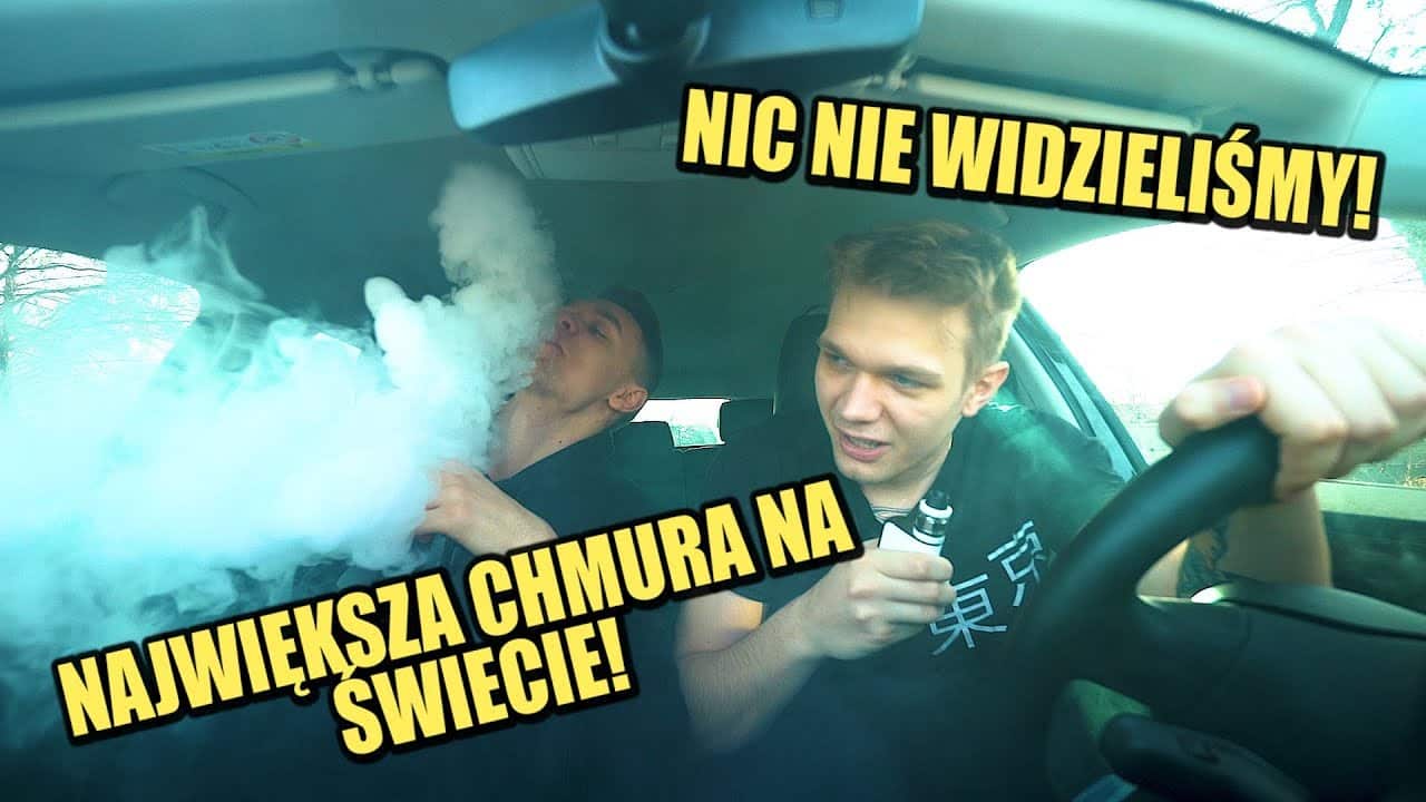 duża chmura e-papierosa w samochodzie, vapowanie w biurze dużo pary, mod 200W zadymienie - VAPUJEMY W ZAMKNIĘTYM AUCIE *NAJWIĘKSZA CHMURA NA ŚWIECIE*