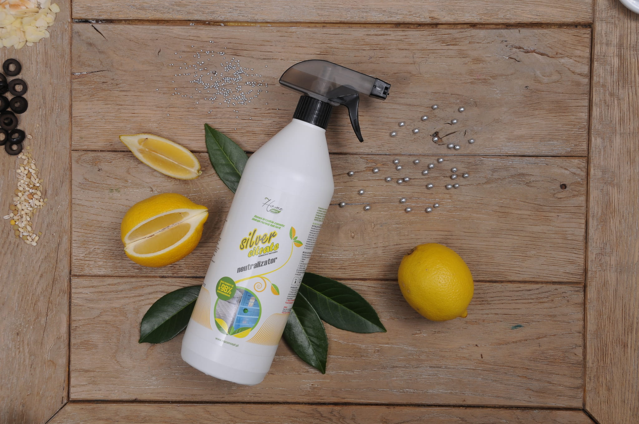 neutralizator zapachu, ocet i kawa jako pochłaniacze, produkty usuwające zapachy, spray antyzapachowy - Neutralizator zapachów - Silver Citrate. Usuwa na stałe, a nie maskuje
