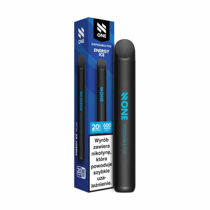 Vape mod jednorazówka kontrast smak e-papierosy - Euro Mah - Papieros jednorazowy 2ml N-ONE 20mg 600+ (Energy Ice)
