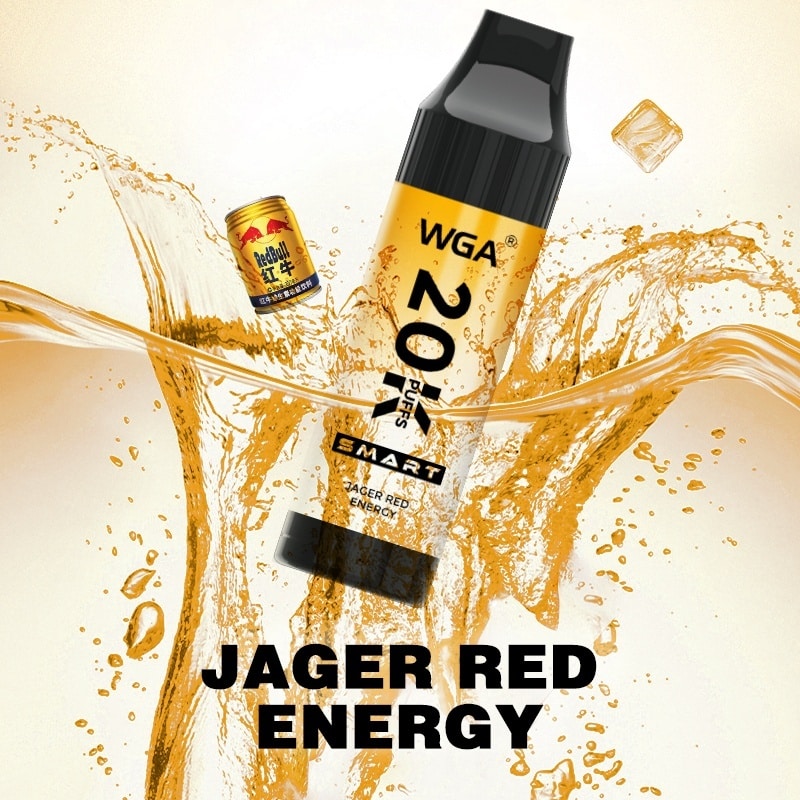 test e-papierosów, recenzja vape energetyk, smak Red Bull w e-papierosie, energy drink vape, dodaj skrzydeł vape - WGA Smart 20 000 Buchów jednorazowy e-papieros o smaku Jager Red ...