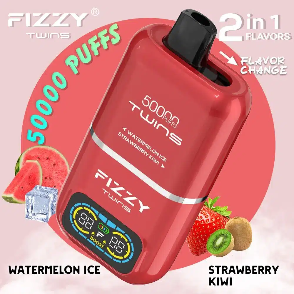 Fizzy Twins 50000 e-papieros, innowacyjny vape dual flavor, urządzenie do wapowania dwa smaki - Fizzy Twins 50000: Wybierz swój duet smaków