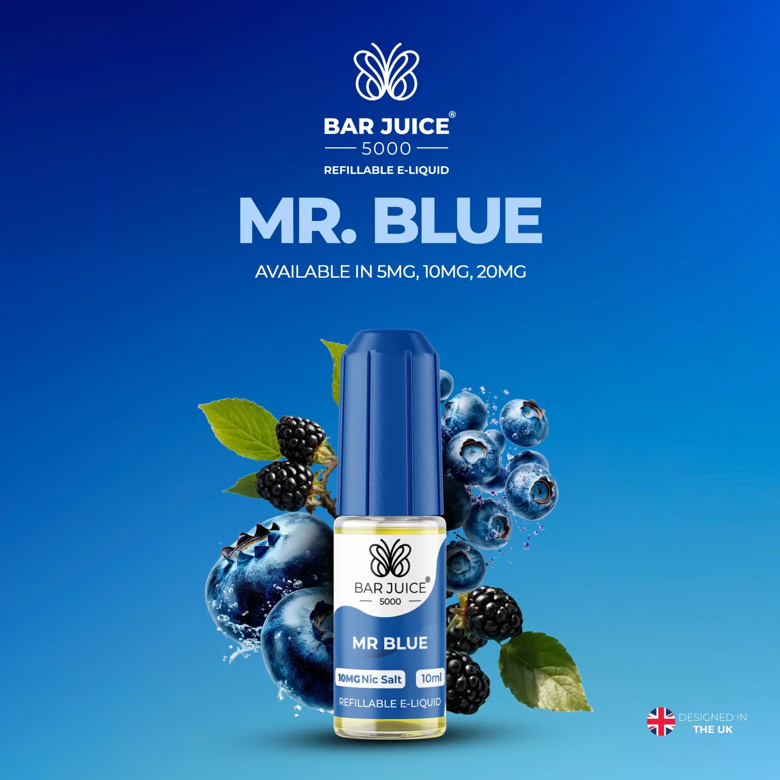 Mr Blue vape flavor contrast, icy vs sweet e-liquid, cool berry candy vape, dual nature vape flavor - Elux Nic Salt Mr Blue - Elux Legend Nic Salts