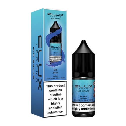 Mr Blue vape flavor ingredients infographic, e-liquid components breakdown, blueberry raspberry blackberry menthol anise vape visual - Mr Blue Nic Salt E-Liquid | Vape Juice by Bar Juice – BAR JUICE