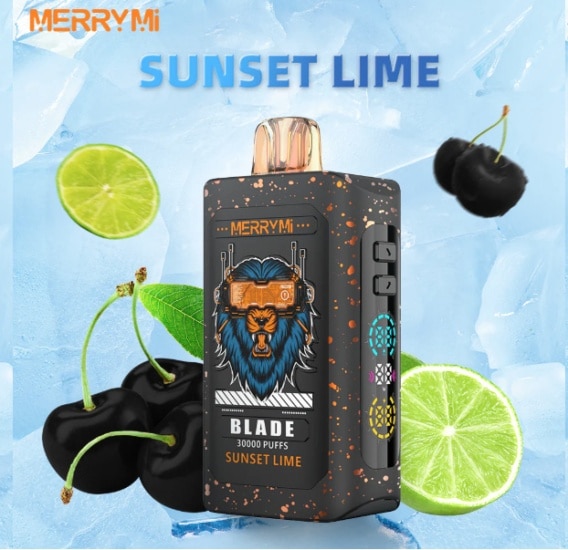 Merrymi Blade 30k design premium, futurystyczny e-papieros jednorazowy, nowoczesny vape z ekranem LED, produkt Merrymi Blade studio - Merry Mi Blade Jednorazowy e-papieros 30000 Buchów o smaku ...