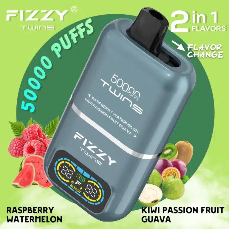 Fizzy Twins 50k Raspberry Watermelon Kiwipassion Fruit Guava